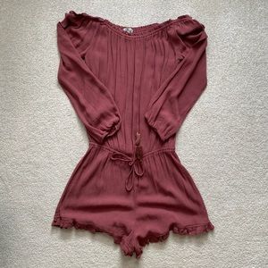 Mauve Off the Shoulder Romper